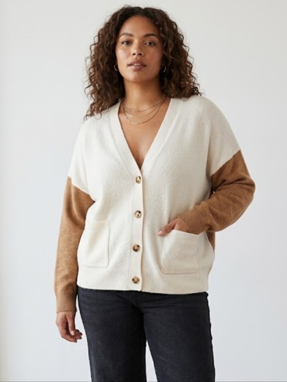 Madewell Short Kent Ex-Boyfriend Cardigan Sweater Colorblock  XXL Wool Blend